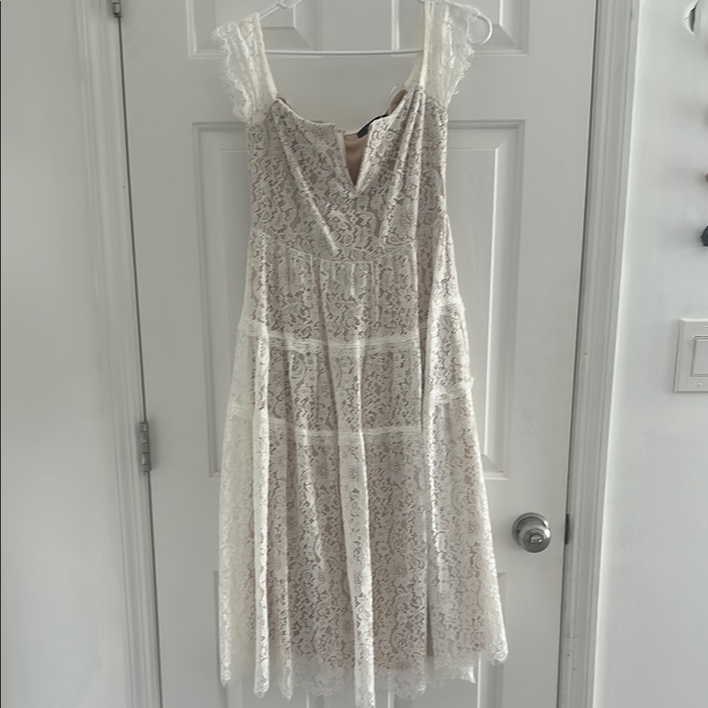 Lulu's Ivory Lace Detail Dress